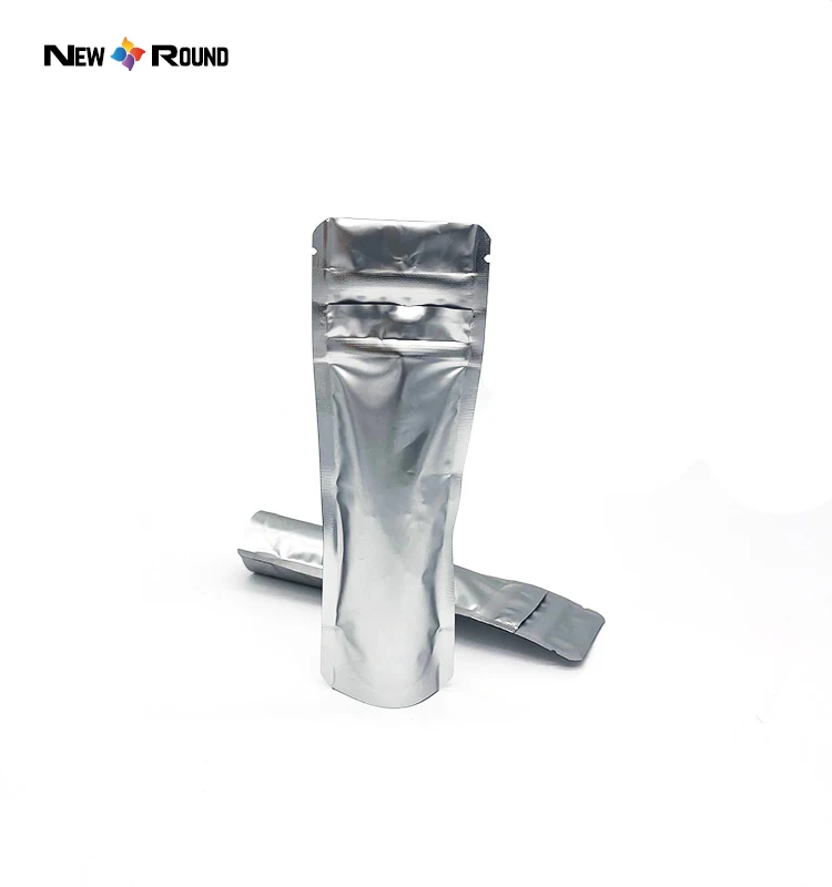 Матовая серебряная майларовая сумка с защитой от детей с логотипом, термосвариваемая пластиковая мягкая на ощупь застежка-молния, устойчивая к запаху сумка на молнии