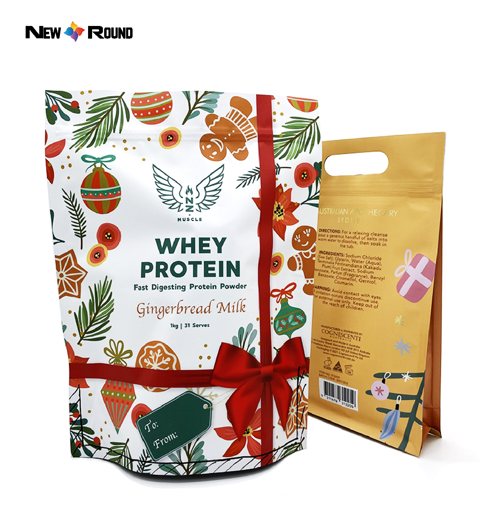 Напечатанный на заказ пищевой класс, сумка для спортивных добавок, порошок сывороточного протеина, упаковочная сумка из алюминиевой фольги с застежкой-молнией