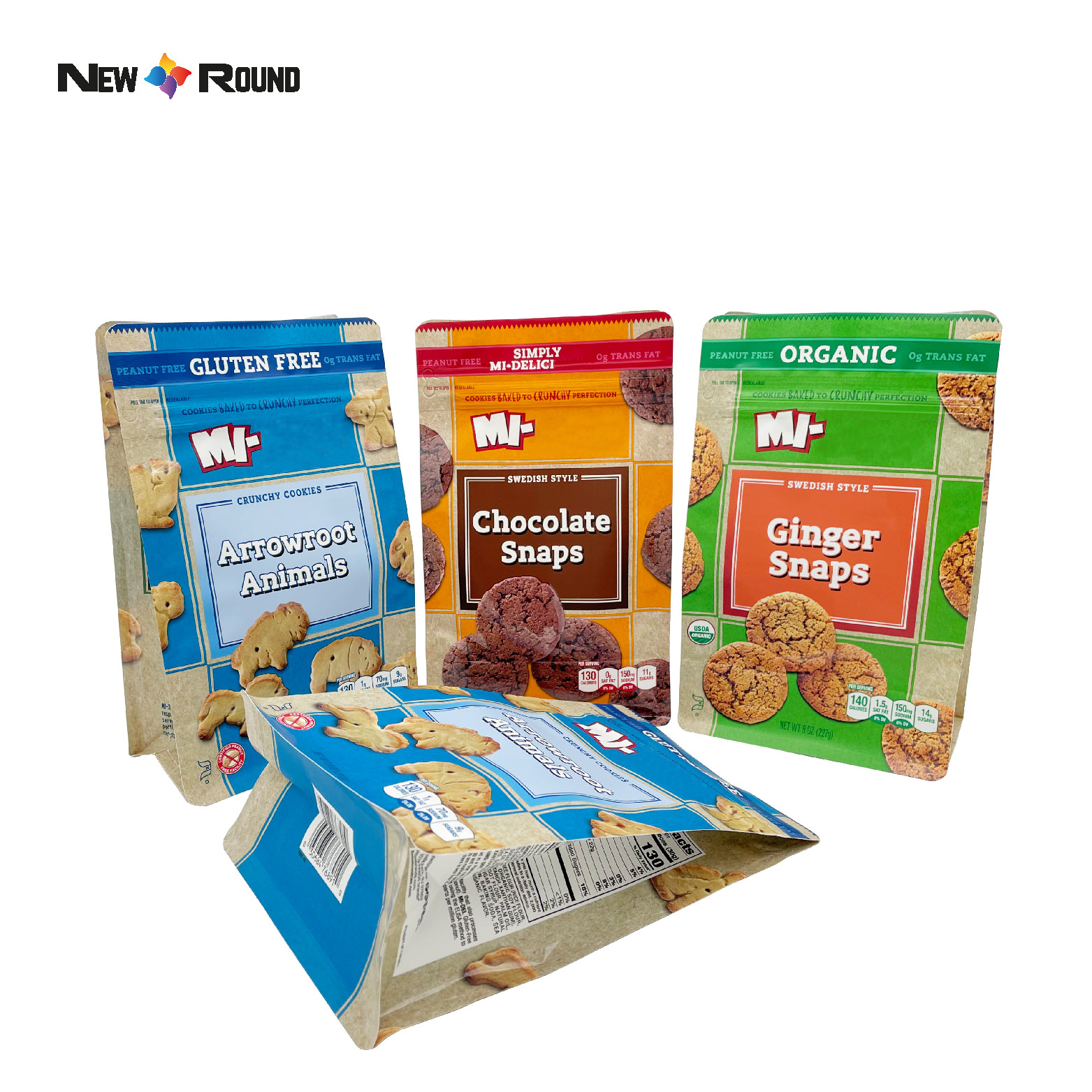 Заводская майларовая сумка с прямой печатью на молнии, сумка для упаковки закусок для печенья, сумка-стойка для упаковки пищевых закусок