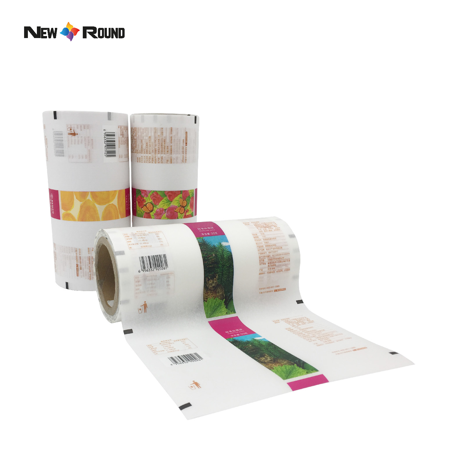 Автоматическая упаковочная машина. Компостируемая композитная упаковочная пленка PLA. Запечатывающая пленка для пластиковой упаковки. Пленка-саше с индивидуальной печатью.