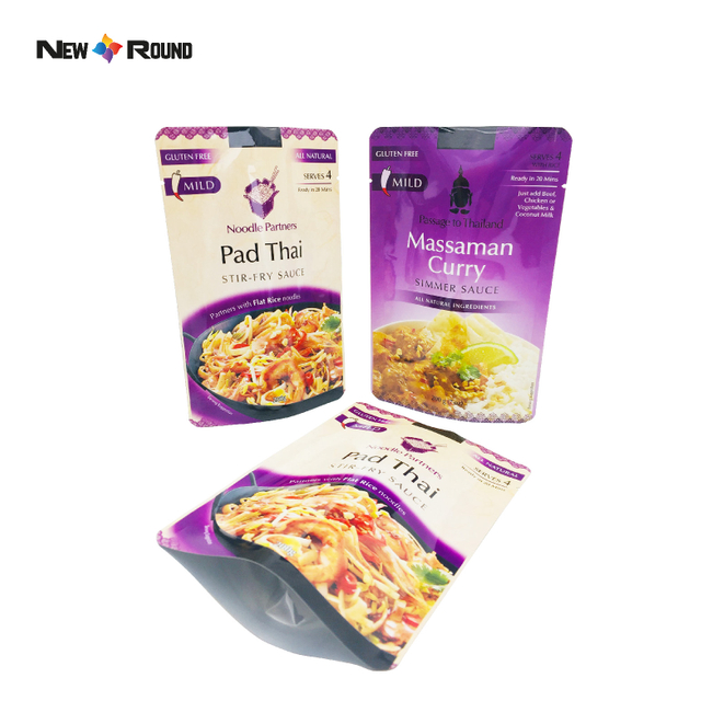 Упаковочный пакет для приправы карри, устойчивый к высоким температурам, закрывающийся майларовый пластиковый пакет с застежкой-молнией Doypack, ретортный пакет для соуса
