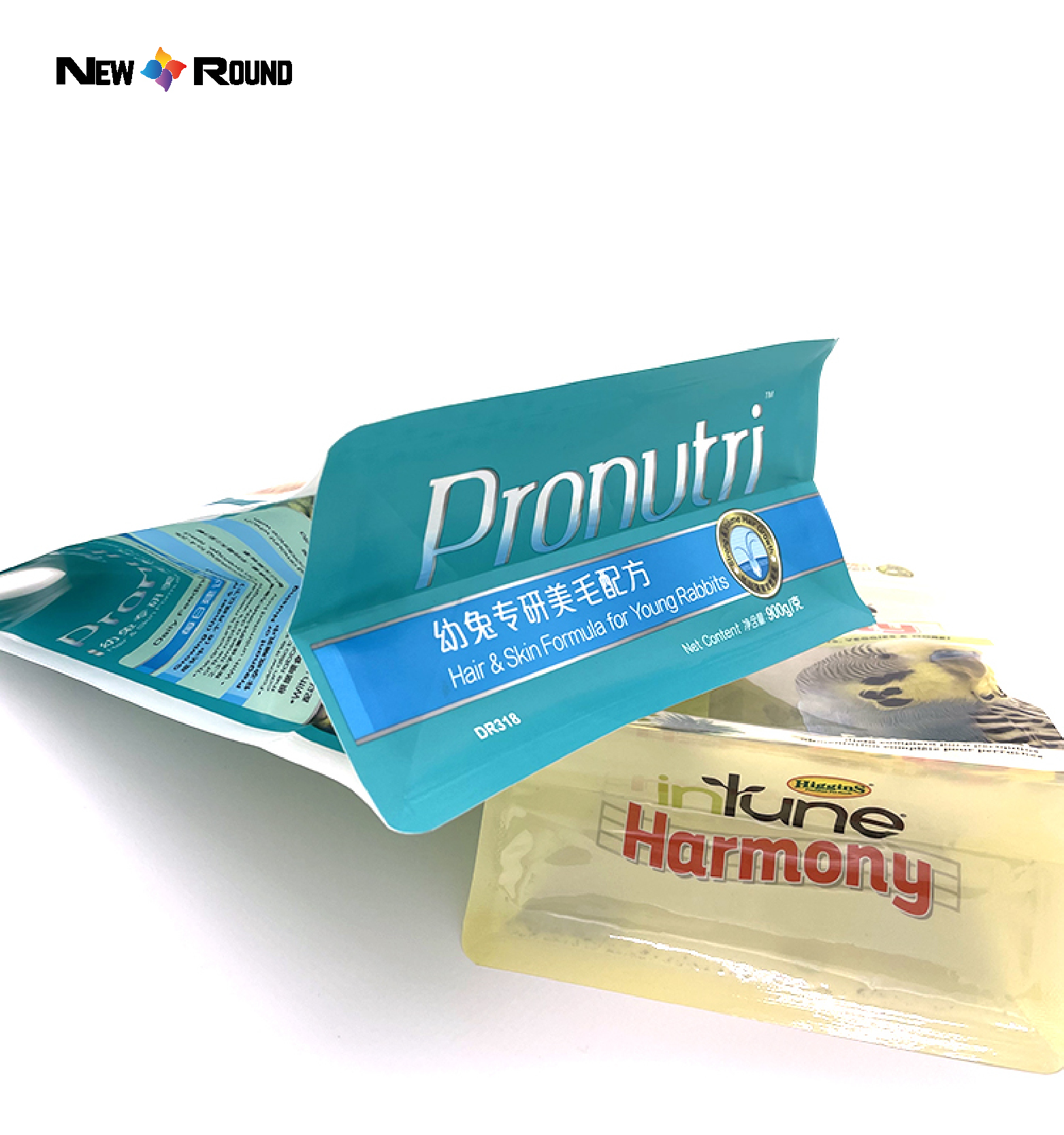 Герметичный пакет с плоским дном, закрывающаяся молния, пластиковый мешок для корма для животных, крупного рогатого скота, кошек, собак, птиц, кроликов, упаковка для пищевых продуктов