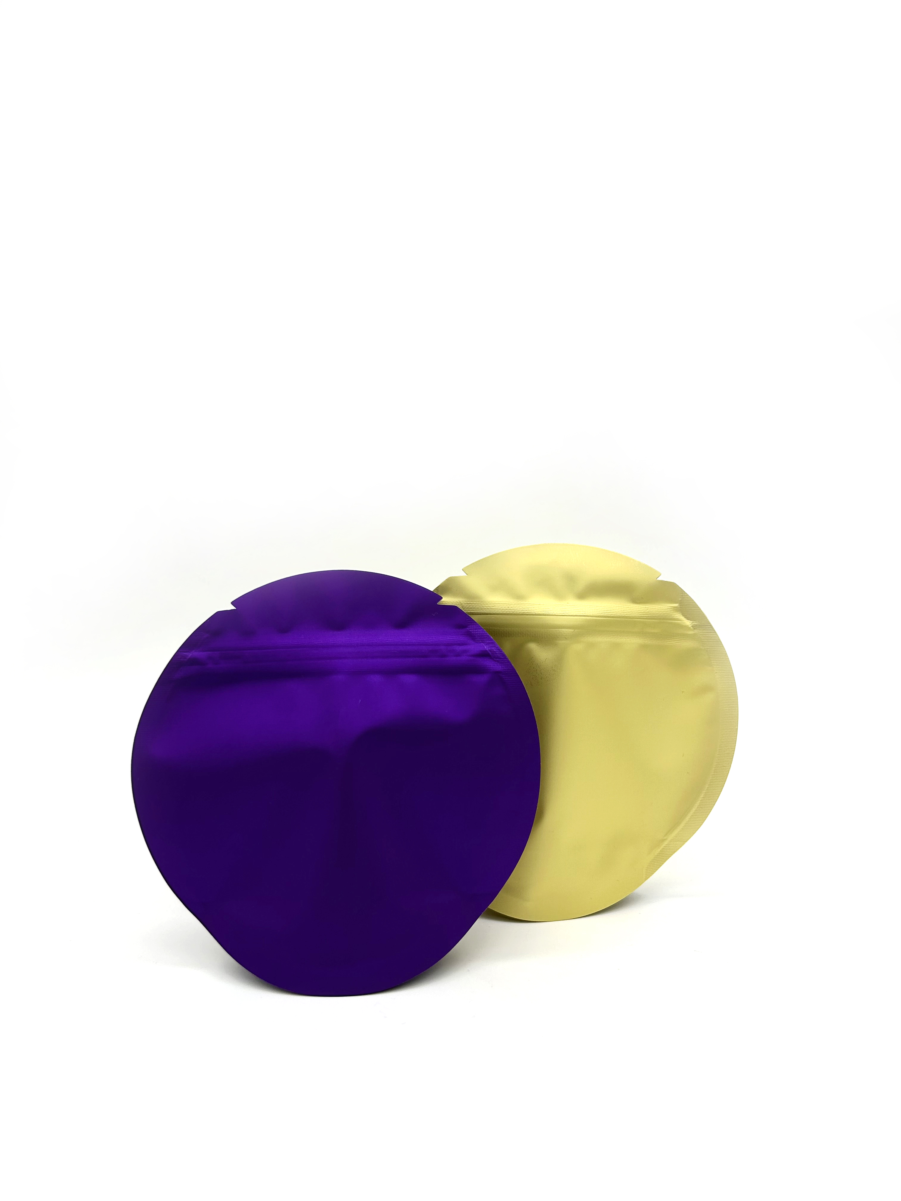 Изготовленная на заказ печать 5x5 дюймов вырезанная сумка для упаковки пищевых продуктов, устойчивая к запаху, стойка круглой формы, пластиковая майларовая сумка на молнии