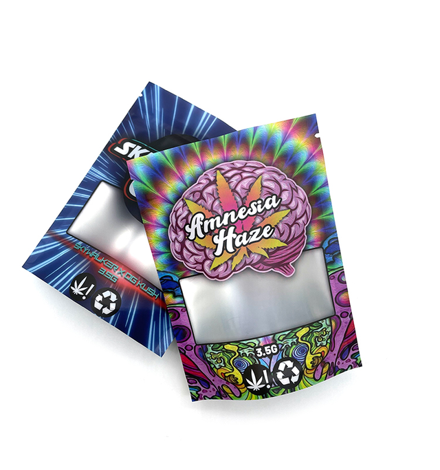 Запах Presect Pouch Gumies Candy Sugar Food Cackaging Custom Digital Printed Mylar Bags 3,5 г с молнией и окном
