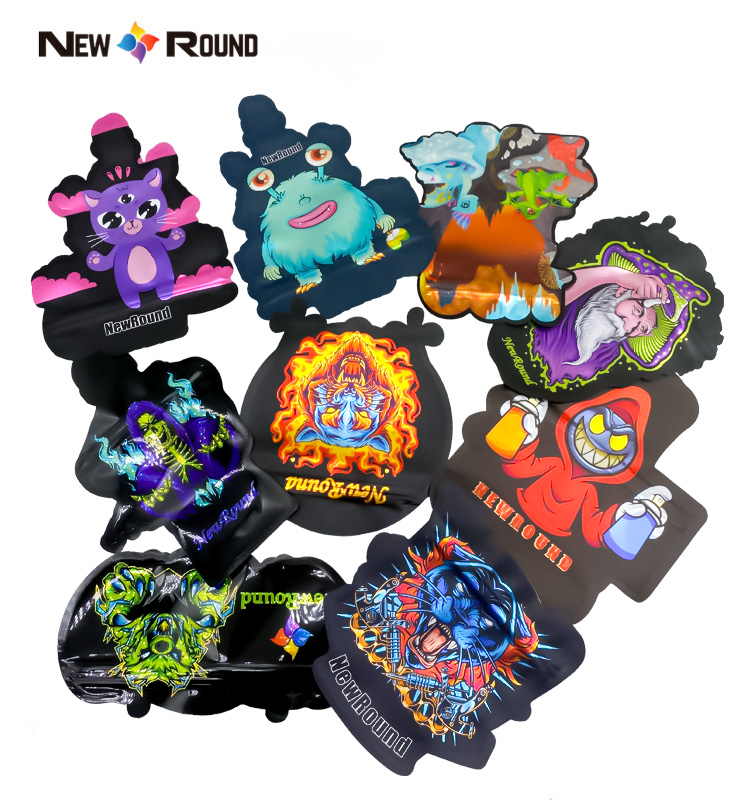 Изготовленные на заказ майларовые сумки Gummies Black Animal Series Оптовая пластиковая сумка специальной формы