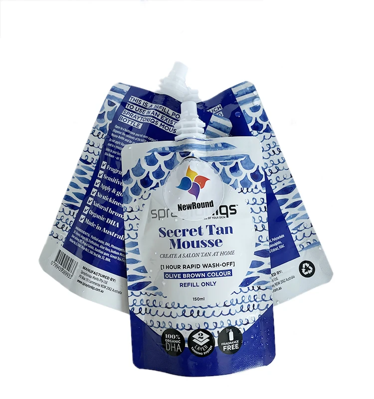 Изготовленная на заказ биоразлагаемая сменная сумка для шампуня с носиком для ухода за кожей