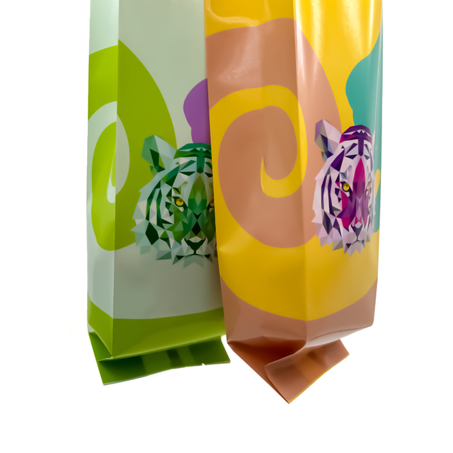  Изготовленные на заказ боковые складочки с четырьмя уплотнениями, пластиковые пакеты из алюминиевой фольги для упаковки кофейных зерен, пакеты с клапаном