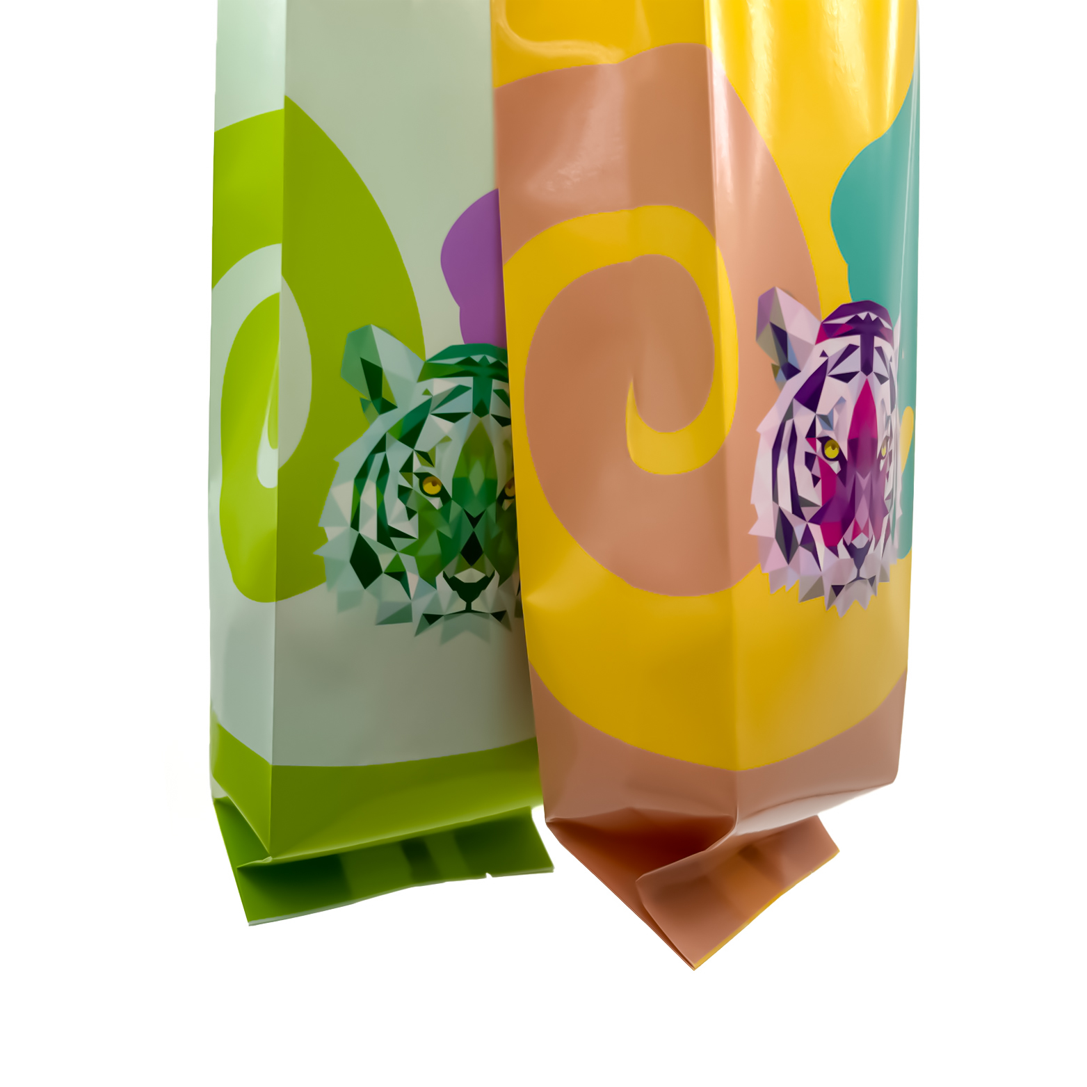  Изготовленные на заказ боковые складочки с четырьмя уплотнениями, пластиковые пакеты из алюминиевой фольги для упаковки кофейных зерен, пакеты с клапаном