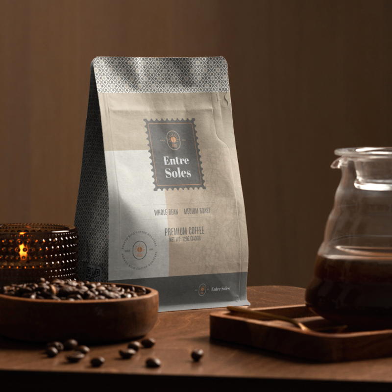 Сумка кофе с плоским дном