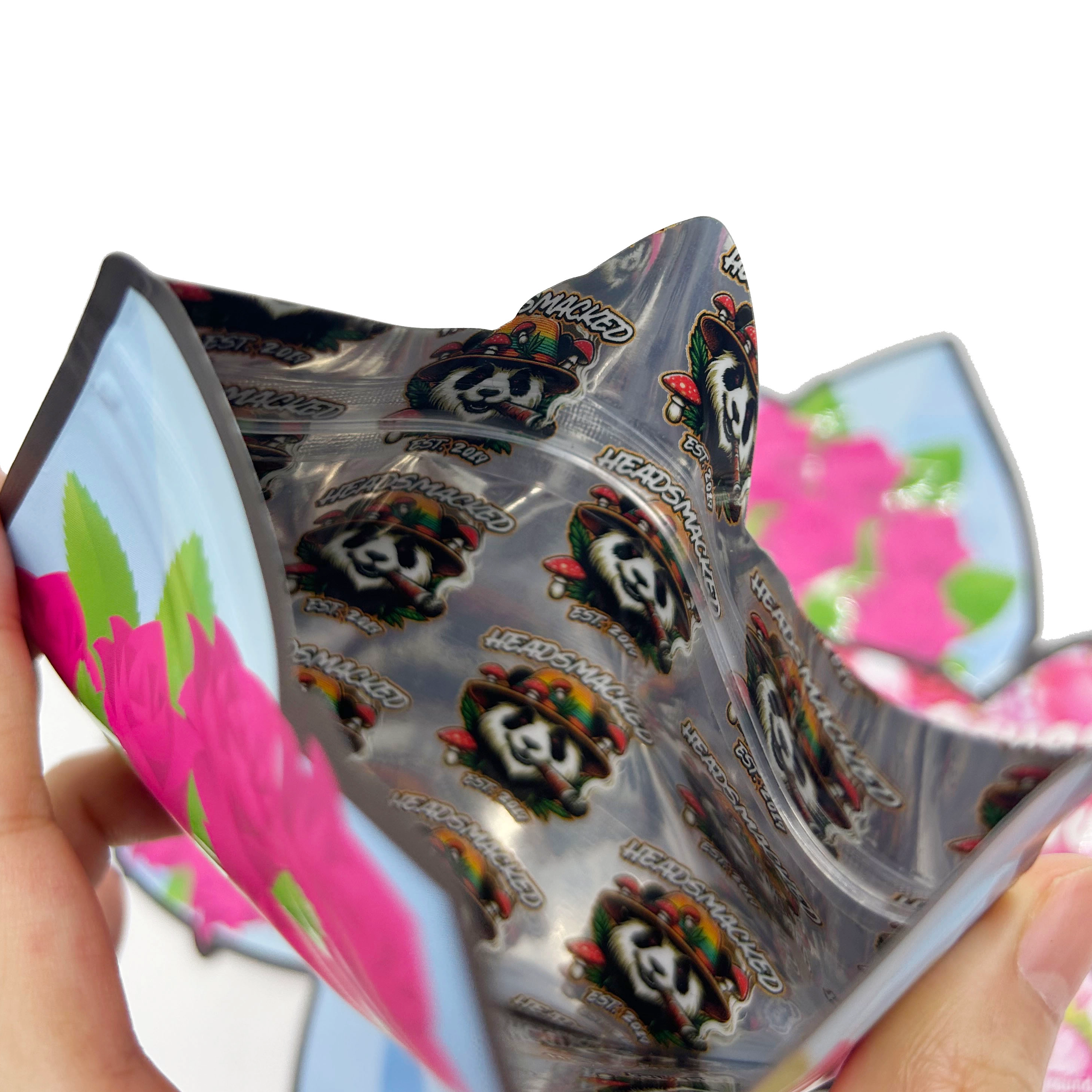 Изготовленная на заказ непроницаемая для запаха алюминиевая фольга, застежка-молния, 3,5 г, матовая сумка с пятном, УФ-конфеты, жевательные конфеты, упаковка, майларовая сумка специальной формы с высечкой