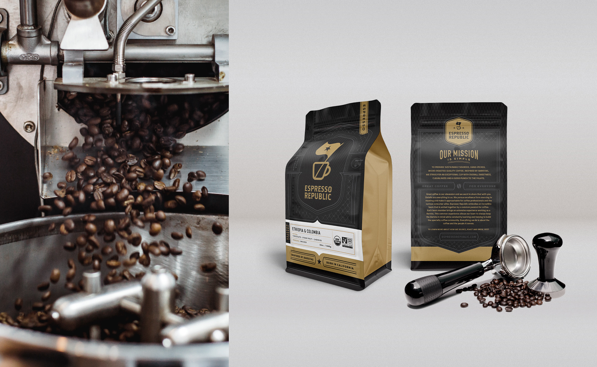 Переработанные пластиковые мешки с кофейным клапаном