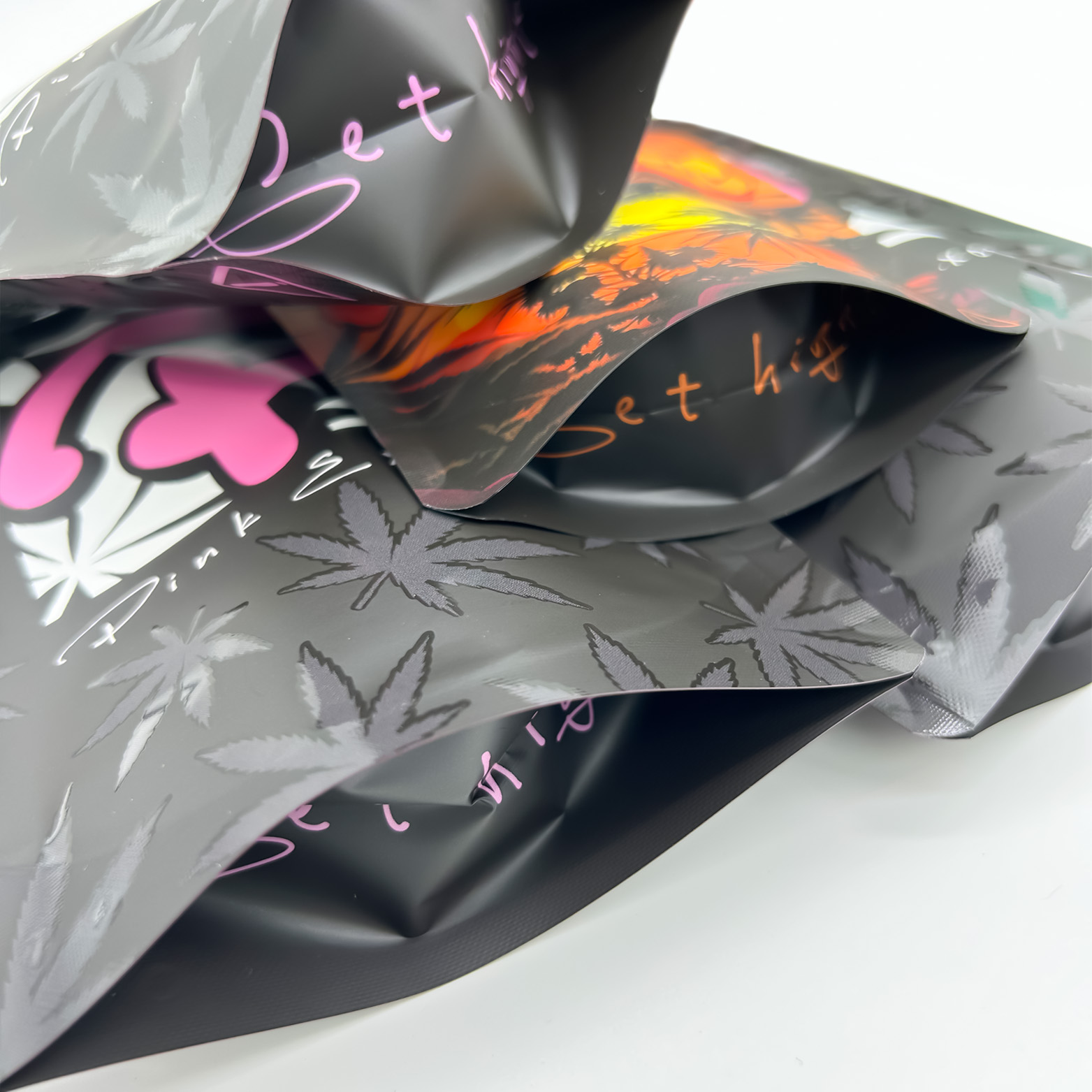 Мешочек Doypack с принтом на заказ и точечным УФ-глянцем 7 г 14 г Майларовые пакеты с защитой от запаха Съедобные упаковочные пакеты 
