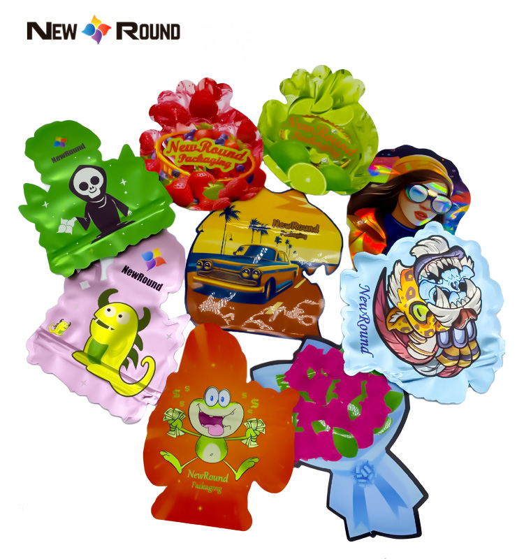 Изготовленные на заказ майларовые сумки Gummies Black Animal Series Оптовая пластиковая сумка специальной формы
